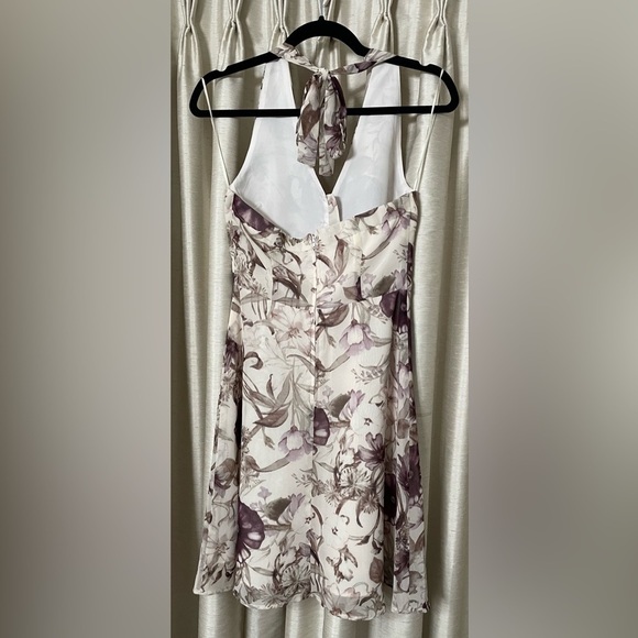 Dynamite - Floral White & Purple Halter Top Dress - Picture 3 of 3